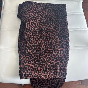 LOFT Women's Animal Print Skinny Jeans - Black and Brown